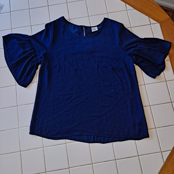 Cabi blue bell sleeve blouse size Medium short sleeve - Picture 3 of 11